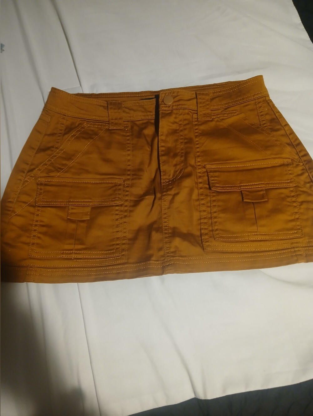 Classic Utility Mini Skirt in Mustard